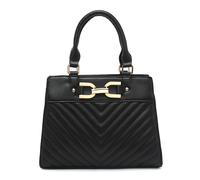 Kitise Chic Chevron Pattern Dual Handles Gold-Tone Chain Accent Shoulder Handbag Tote Bag In Black Black One Size