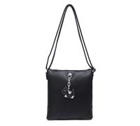 Kitise Chic Puppy Charm Crossbody Messenger Bag Slim Strap - BLACK