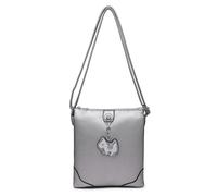 Kitise Chic Puppy Charm Crossbody Messenger Bag Slim Strap - SILVER