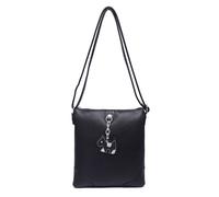 Kitise Chic Puppy Charm Faux Leather Crossbody Messenger Bag In Black Black
