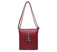 Kitise Chic Puppy Charm Faux Leather Crossbody Messenger Bag In Red Red One Size