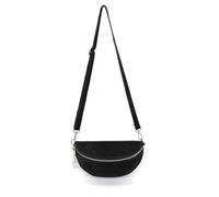 Kitise Classic Design Bum Bag Style Italian Pouch Suede Leather Crossbody Sling Bag In Black Black