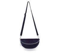 Kitise Classic Design Bum Bag Style Italian Pouch Suede Leather Crossbody Sling Bag In Navy Navy