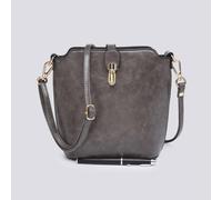 Kitise Classic Small Push Bucklet Crossbody Bag Messenger Bag In Dark Grey Dark Grey One Size