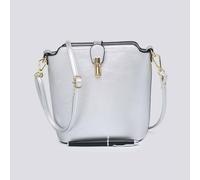 Kitise Classic Small Push Bucklet Crossbody Bag Messenger Bag In Silver Silver One Size