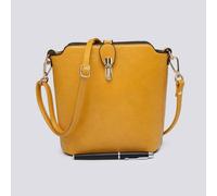 Kitise Classic Small Push Bucklet Crossbody Bag Messenger Bag In Yellow Yellow