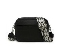 Kitise Double Compartment Front Open Pocket Crossbody Shoulder Bag In Black Black