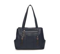 Kitise Double Compartments Multi-Pockets Large Handle Tote Bag In Navy Navy