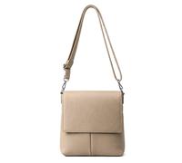 Kitise Double Front Pockets Pebbled Leather Flap Crossbody Bag In Light Brown Light Brown
