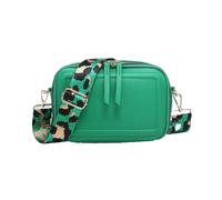 Kitise Double Ribbon Zip Compartments Small Crossbody Bag With Canvas Strap In Green Green