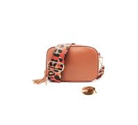 Kitise Double Strap Tassel Charm Canvas Strap Camera Crossbody Bag In Tan Tan