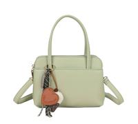 Kitise Double Zip Top Handle Heart Charm Crossbody Shoulder Handbag In Green Green