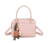 Kitise Double Zip Top Handle Heart Charm Crossbody Shoulder Handbag In Pink Pink