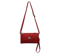 Kitise Double Zip Wristlet Crossbody Purse Bag With Detachable Straps In Red Red