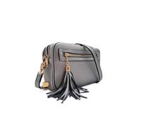 Kitise Dual Zipper Tassel Charm Crossbody Camera Bag In Metallic Silver Metallic Silver