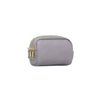 Kitise Durable Genuine Leather Three Zippered Compartments Pouch Purse In Grey Grey