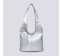 Kitise Elegant Chic 2-In-1 Shoulder Bag With Detachable Wallet In Silver Silver