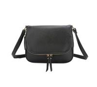 Kitise Elegant Crossbody Bag With Double Zipper Pockets And Magnetic Closure In Black Black