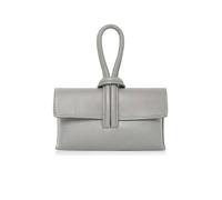 Kitise Elegant Italian Leather Tie Closure Clutch Crossbody Bag With Long Strap In Light Grey Light Grey
