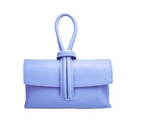 Kitise Elegant Italian Leather Tie Closure Clutch Crossbody Bag With Long Strap In Lilac Lilac One Size
