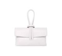 Kitise Elegant Italian Leather Tie Closure Clutch Crossbody Bag With Long Strap In White White One Size