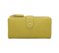 Kitise Elegant Long Wallet Clutch Card Slots Zipper Pocket Snap Closure In Lime Lime