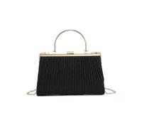 Kitise Elegant Pleated Clutch Evening Bag With Handle In Black Black