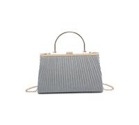 Kitise Elegant Pleated Clutch Evening Bag With Handle In Grey Grey One Size