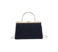 Kitise Elegant Pleated Clutch Evening Bag With Handle In Navy Navy