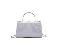 Kitise Elegant Pleated Clutch Evening Bag With Handle In Silver Silver