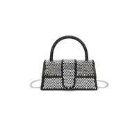 Kitise Elegant Rhinestone Evening Clutch Bag with Chain Strap - BLACK