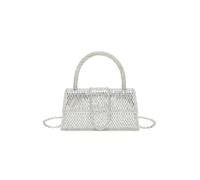 Kitise Elegant Rhinestone Evening Clutch Bag with Chain Strap - SILVER