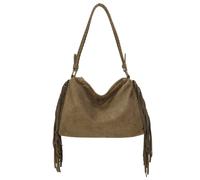 Kitise Faux Suede Fringed Hobo Braided Shoulder Crossbody Bag In Green Green