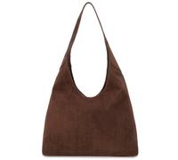 Kitise Faux Suede Large Slouchy Soft Spacious Tote Handbag In Dark Brown Dark Brown
