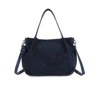 Kitise Faux Suede Shoulder Tote Bag With Top Handles In Navy Navy