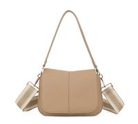 Kitise Flap Crossbody Messenger Bag Adjustable Wide Strap Saddle Shape In Beige Beige