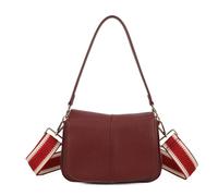 Kitise Flap Crossbody Messenger Bag Adjustable Wide Strap Saddle Shape In Wine Wine