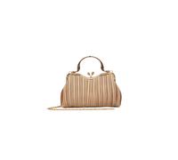 Kitise Floral Handle Pleated Satin Evening Clutch Bag In Gold Gold