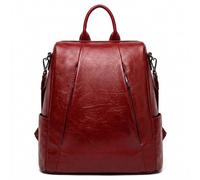 Kitise Front Zipper Convertible Travel Backpack Shoulder Handbag In Red Red
