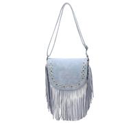 Kitise Fuax Suede Fringe Tassel Studded Crossbody Shoulder Bag In Light Blue Light Blue