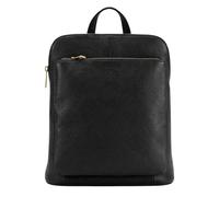 Kitise Genuine Italian Leather Convertible Backpack Shoulder Handbag In Black Black