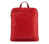 Kitise Genuine Italian Leather Convertible Backpack Shoulder Handbag In Red Red