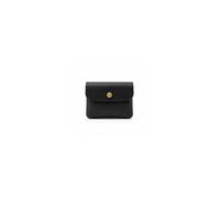 Kitise Genuine Italian Real Leather Compact Coin Holder Purse Bag In Black Black