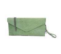 Kitise Genuine Italian Suede Envelope Style Cluth Bag Purse Flat Messenger Handbag In Mint Mint One Size