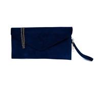Kitise Genuine Italian Suede Envelope Style Cluth Bag Purse Flat Messenger Handbag In Navy Navy One Size