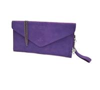 Kitise Genuine Italian Suede Envelope Style Cluth Bag Purse Flat Messenger Handbag In Purple Purple One Size