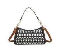 Kitise Geometric Textured Small Crossbody Hobo Shoulder Bag In Black Black