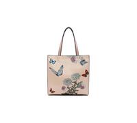 Kitise Glossy Floral Butterfly Patent Pu Leather Tote Shoulder Bag In Pink Pink