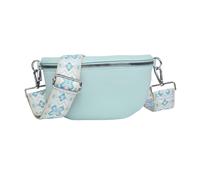 Kitise Half Moon Sling Crossbody Bag With Canvas Strap In Aqua Aqua