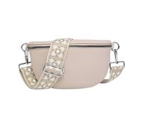 Kitise Half Moon Sling Crossbody Bag With Canvas Strap In Nude Nude